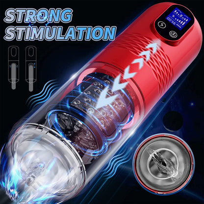 Lurevibe - Strong stimulation Innovative Motors Telescoping LCD Display Masturbator