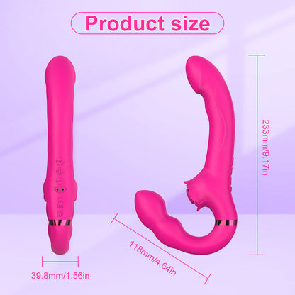 Lurevibe - 3-in-1 Rose Clit Stimulator Dual Motor Shock Panty Vibrator