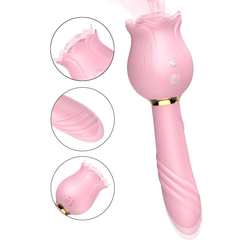 Lurevibe - Rose Shaker Sucking Jump Egg Adult Toy G-spot Masturbation Device for Women