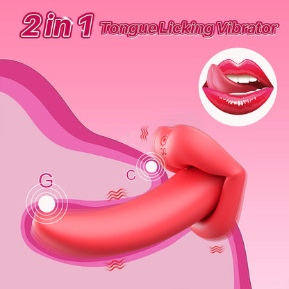 Lurevibe - Honey Tongue 5th Generation Wireless Remote Control Vibrator Simulated Lips and Tongue 10 Frequency Vibration Wearable Vibrator