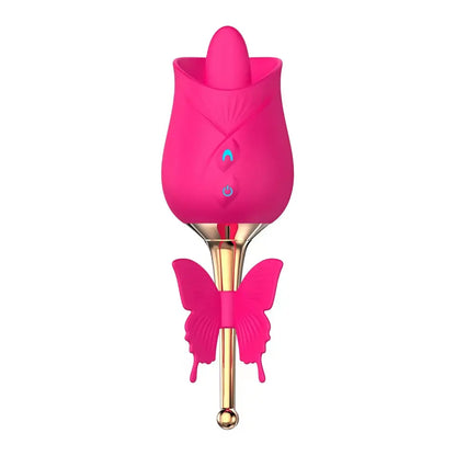 10-Frequency Vibration Tongue Licking Rose Vibrator