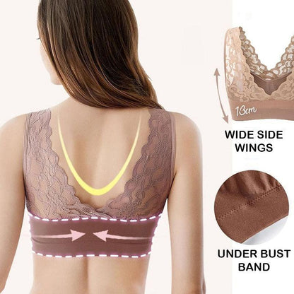 Libiyi-Breathable Sports Push Up Lace Bra