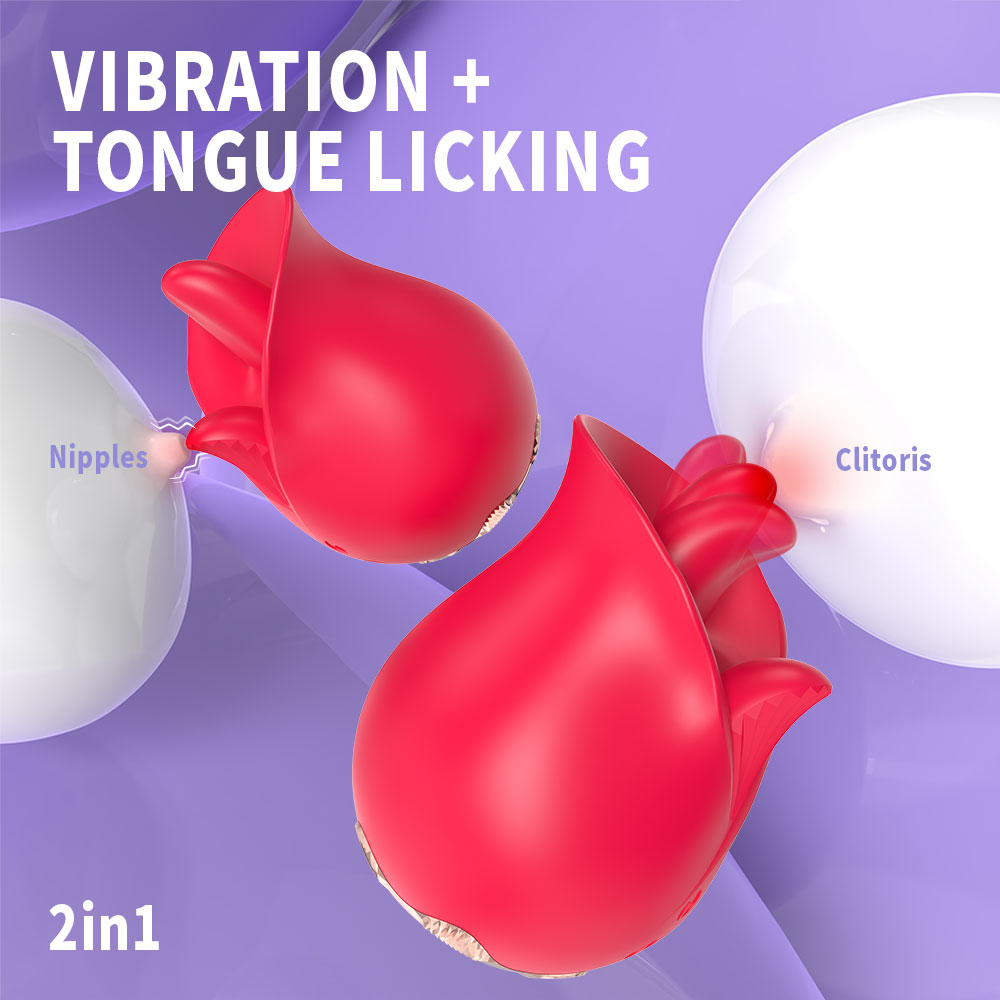 Lurevibe - Roman 9 Frequency Tongue-licking Rose Toy