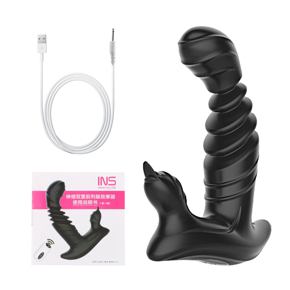 Lurevibe - Telescopic Prostate Massager For Men And Women Double Shock Masturbation G-spot Vestibule Anal Plug Sex Toy Wholesale