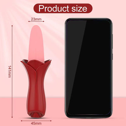 Lurevibe - Rose Tongue Vibrating Stick Vaginal Licking Clitoris Stimulator