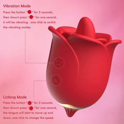 Lurevibe -Rose Toys Nipples Clitorals Stimulator With Tongue For Women