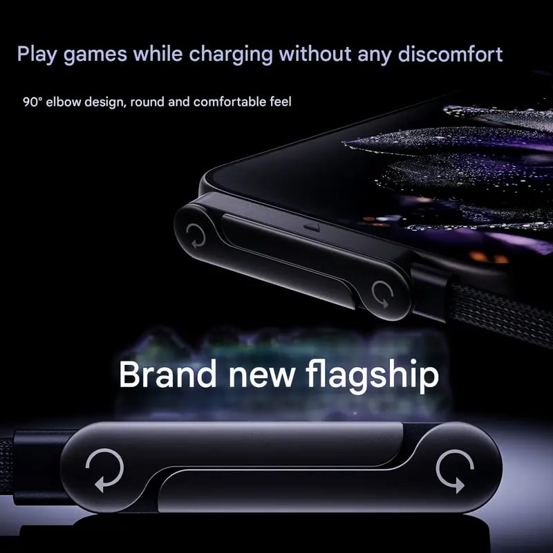 ⚡2-in-1 Invisible Holder Charger Cable – 240W Fast Charging Cord with Built-In Phone Stand