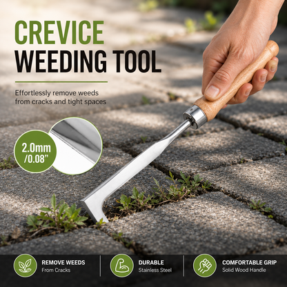 🌿 Crack Weeder Tool – Razor-Sharp Stainless Steel Weed Remover