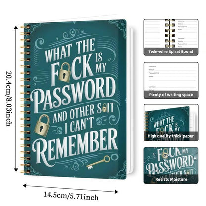 📅Funny Password Notebook - Spiral Bound with Lock Icons