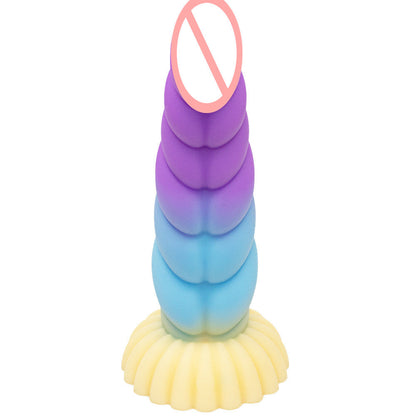 Colorful Braid Dildo Vibrator Liquid Silicone Anal Plug