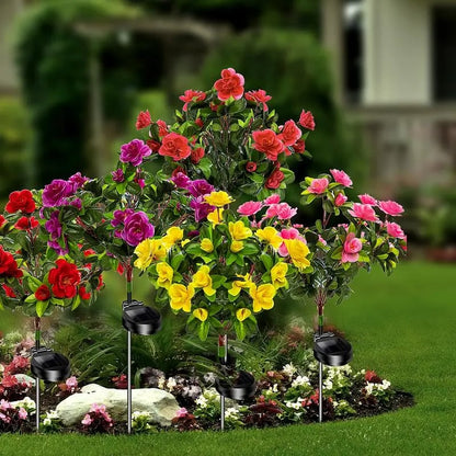 4-Pack Outdoor waterproof azalea solar lights