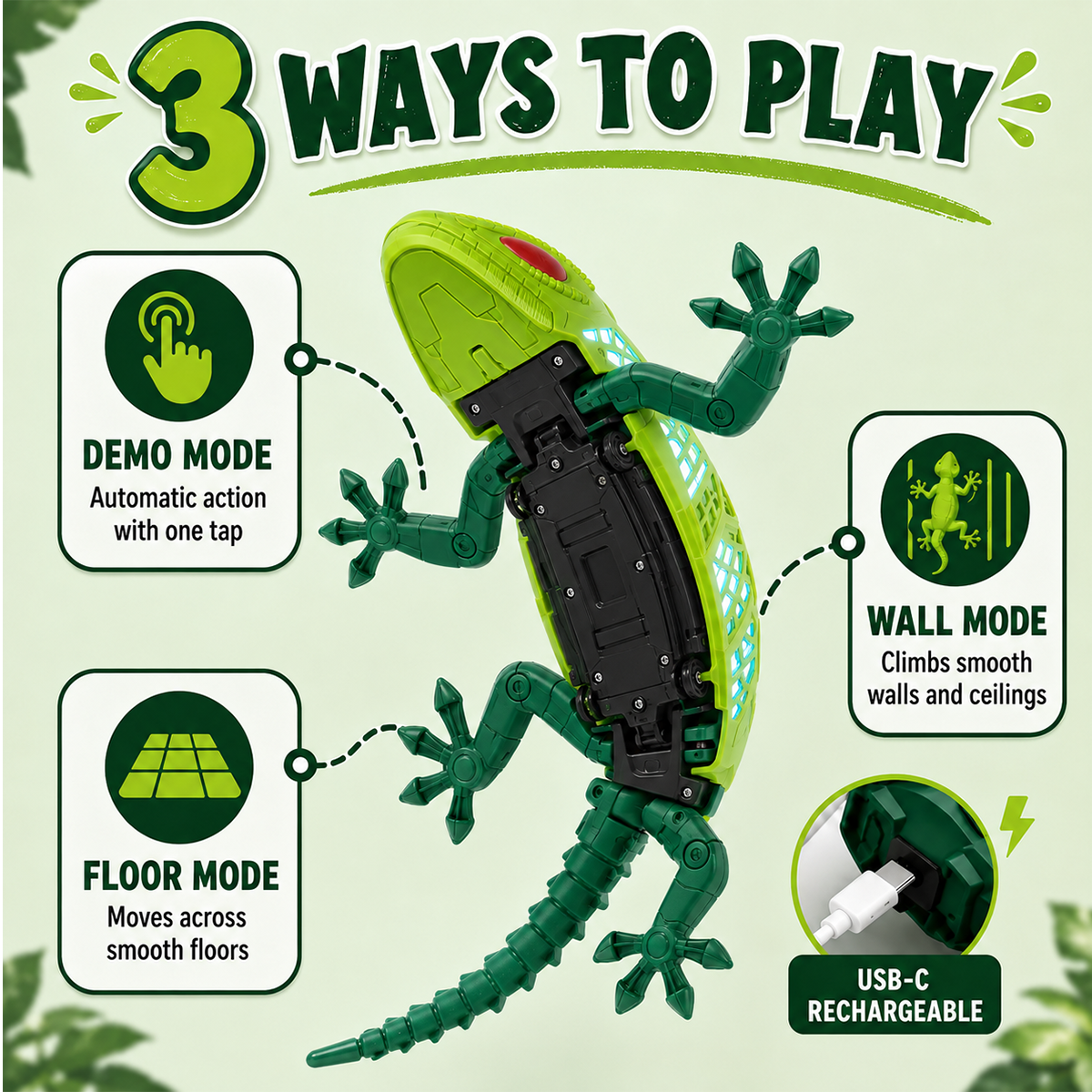 Wall-Climbing Remote Control Robotic Gecko