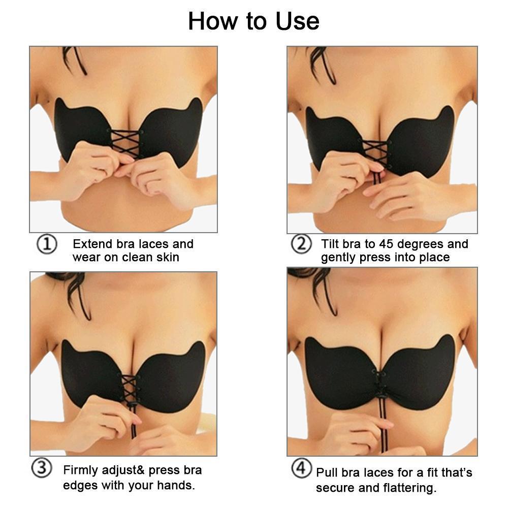 Libiyi-Strapless Push Up Self-adhesive Bra