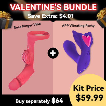 [Valentine's Special] 6.27% Off - Rose Finger Vibrator & Butterfly Wearable Vibrator