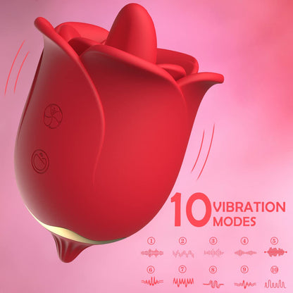 Lurevibe -Rose Toys Nipples Clitorals Stimulator With Tongue For Women