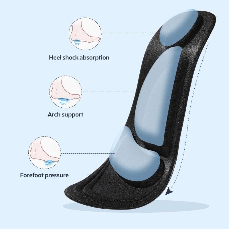 4d Memory Foam Orthopedic Insoles For Shoes Women Men