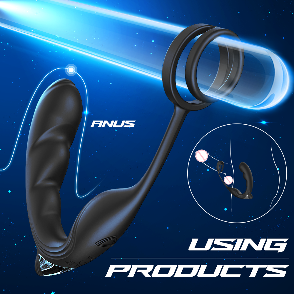 9 Speed Vibrating Prostate Massager Delayed Ejaculation Ring Anal Plug Vibrator With Remote Control