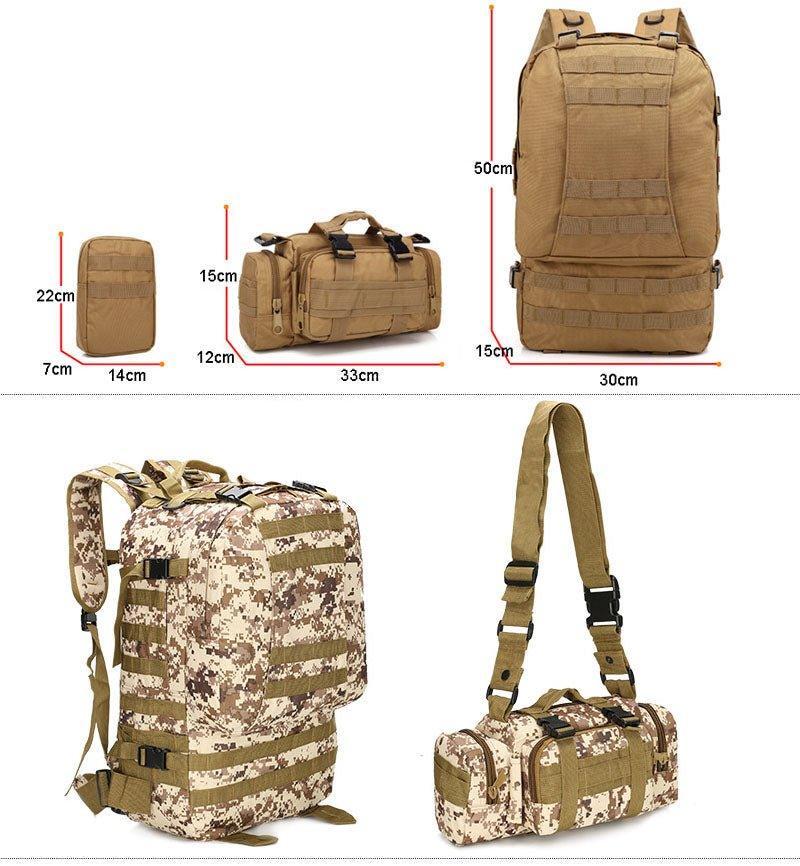 50L Outdoor Molle Camping Backpack