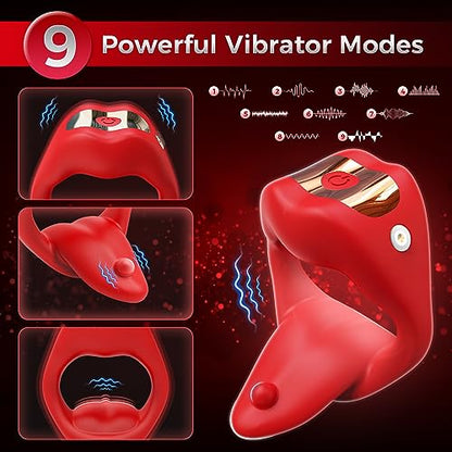 Lurevibe - Penis Ring Tongue Design with 9 Vibration Modes