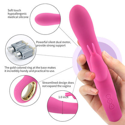 Lurevibe - Rabbit Vibrator 42 ℃ Heating Stick Masturbation Waterproof Multi-frequency Vibration