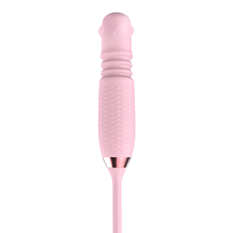 Lurevibe - 3-in-1 Blooming Sexy Pink Rose Toy Rotating Pearls Telescopic Tongue-licking Vibrator