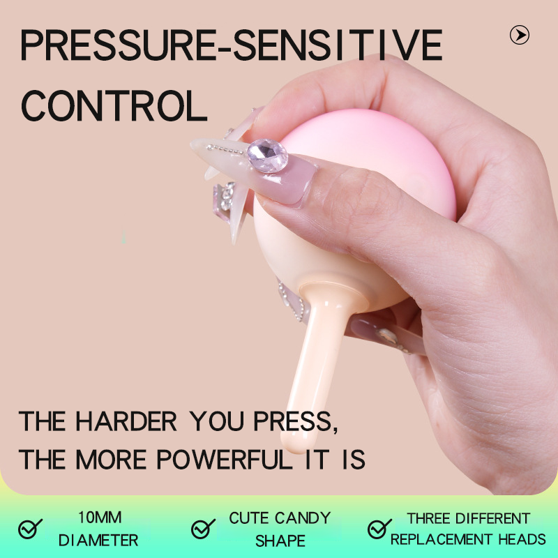 Pink Gradient Lollipop Pressure-sensitive Control Vibrator