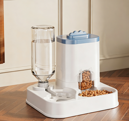 Automatic Cat & Dog Feeder Dispenser with Integrated, Pet One-Piece Design