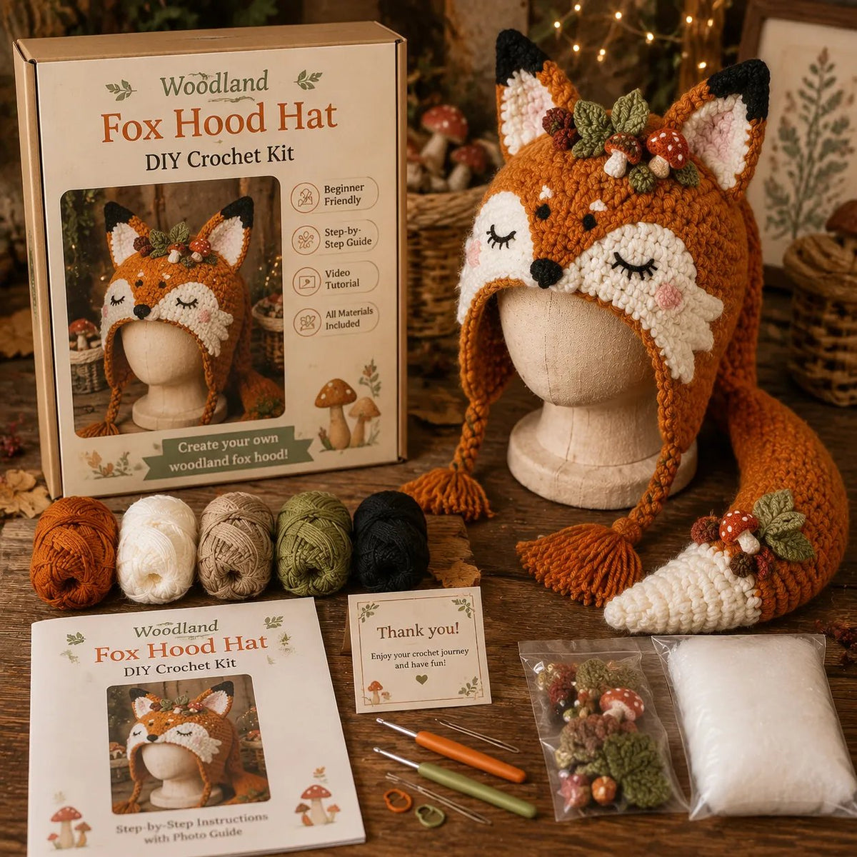 Fantasy Hood Hat DIY Crochet Kit