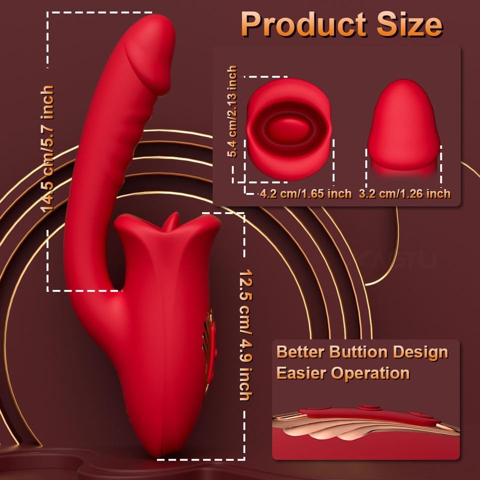 Lurevibe - Rose Muncher Bite Vibrator G Spot Clitoris Stimulator