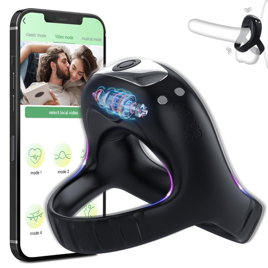 Lurevibe - Vibrating Cock Ring with APP, Triangular Penis Ring with 10 Vibration Modes