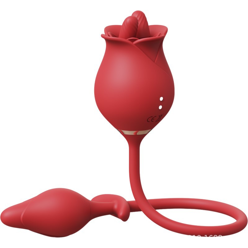 Lurevibe - Romeo Double-pistil Tongue-licking Rose Toy With Vibrating Anal Plug