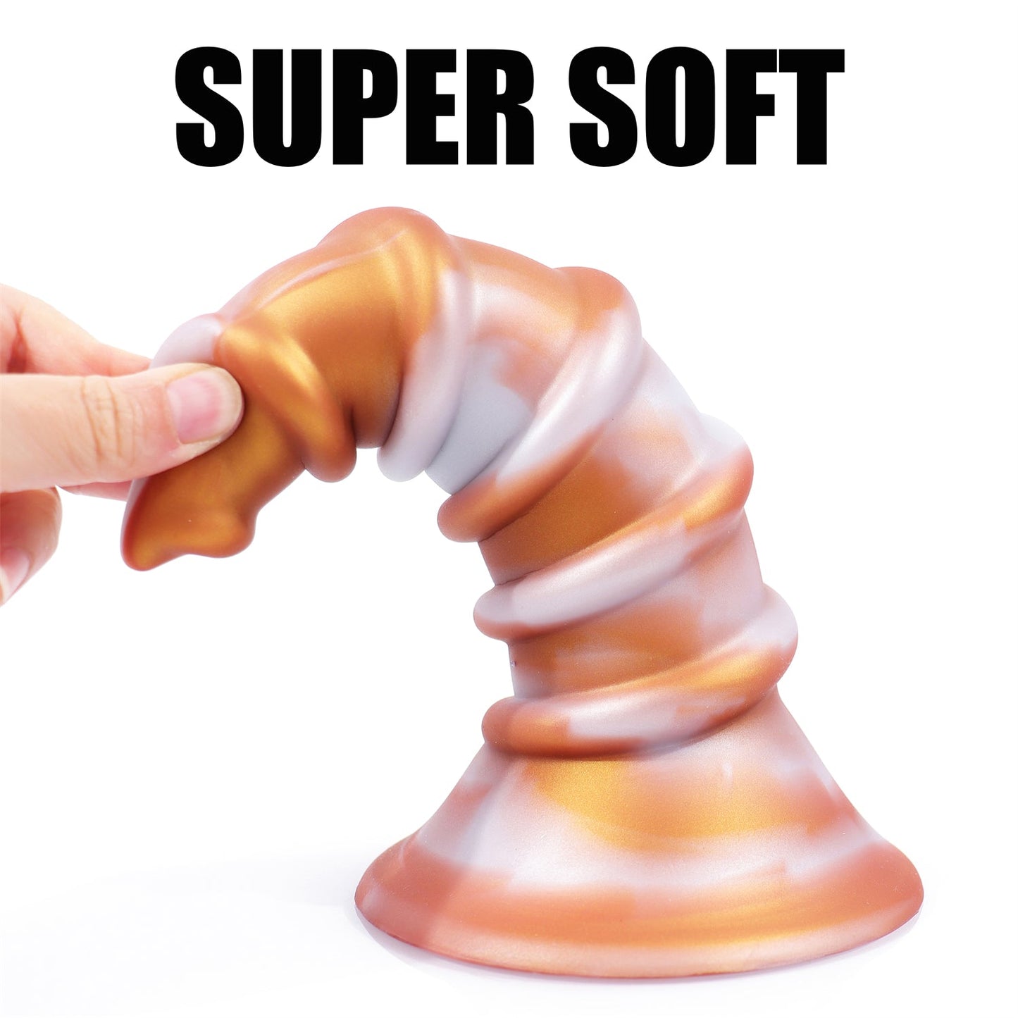 AIMITEX Gold Silicone Screw Super Thick Penis Butt Plug Anal Sex Toy