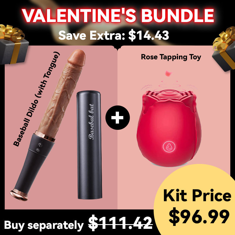 [Valentine's Best Deal] Save $14.43 - Baseball Thrusting Dildo & Rose Tapping Toy