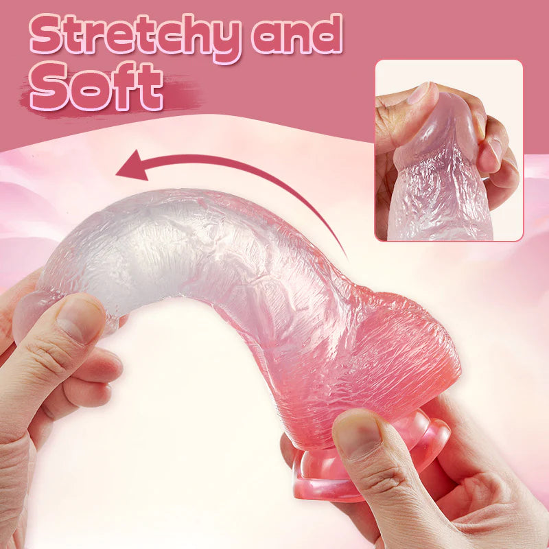 Crystal Jelly Dildo With Strong Suction Cup Huge Dildo 8 Inch