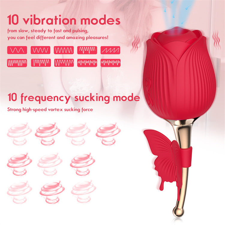 Lurevibe - Rose Shape Vaginal Vibrator Stimulation G-spot Sex Toys For Women