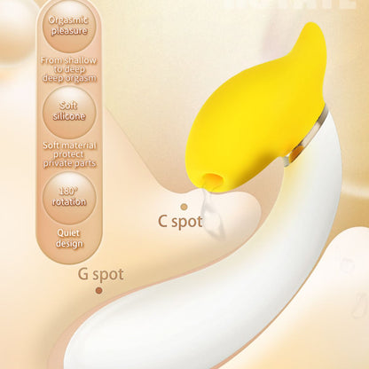 Lurevibe - Rotating Banana Vibrator Sucking Double Vibration Masturbation Sex Toy