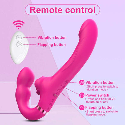 Lurevibe - 3-in-1 Rose Clit Stimulator Dual Motor Shock Panty Vibrator