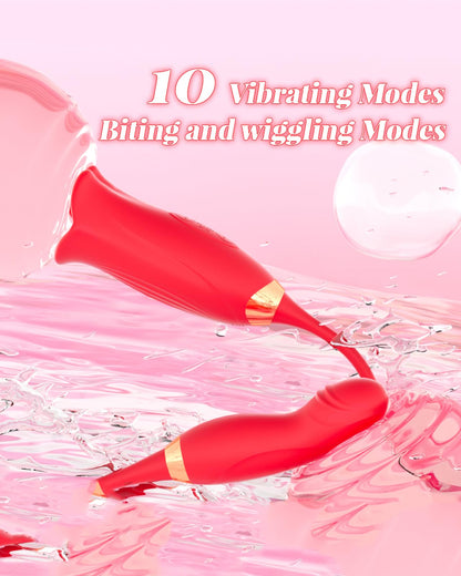 Lurevibe -Rose Muncher Powerful Sucking Vibrator Dildo Women's Tongue Licking