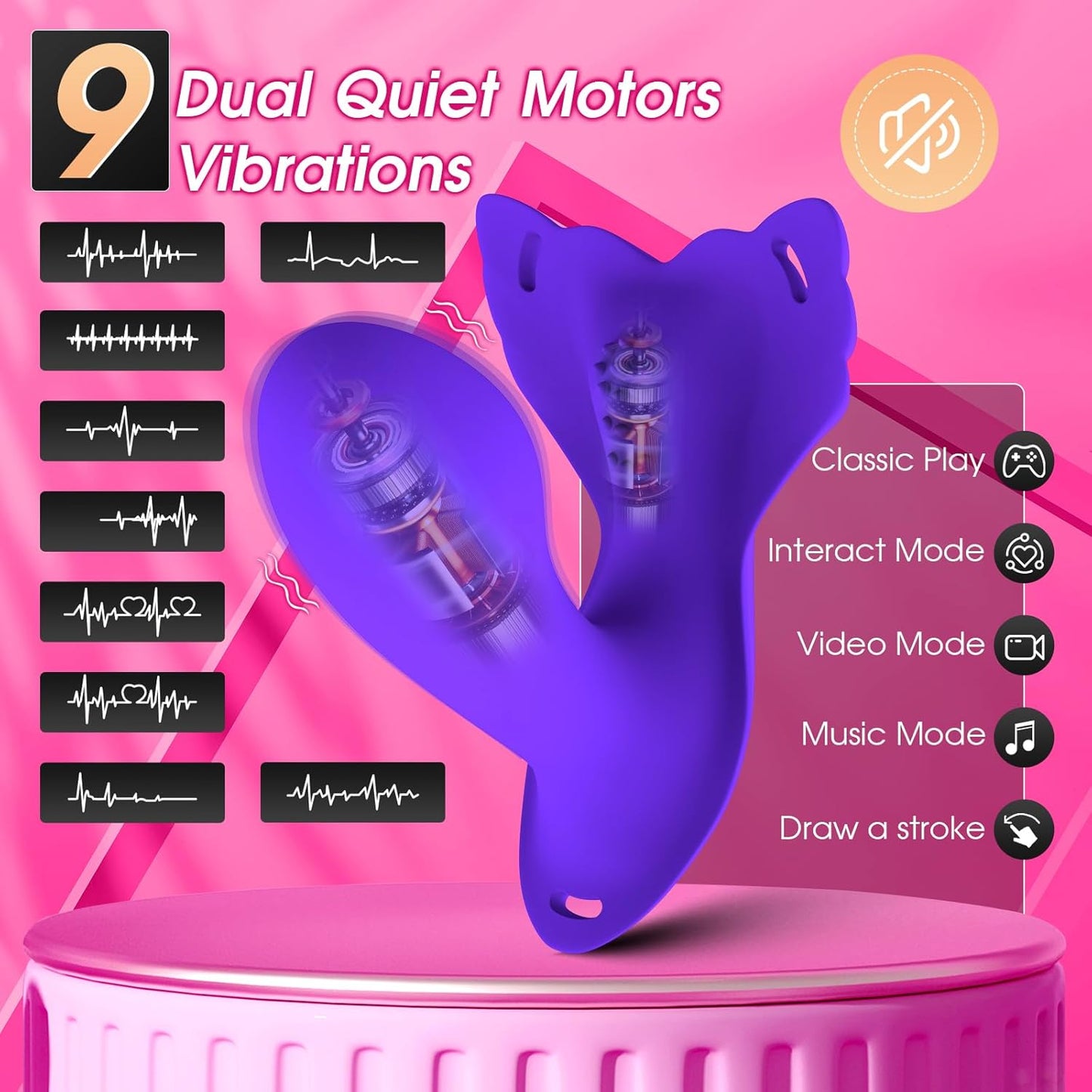 Panty Wearable Vibrator Insert Dildo Womens Sex Toys with 9 Vibrations