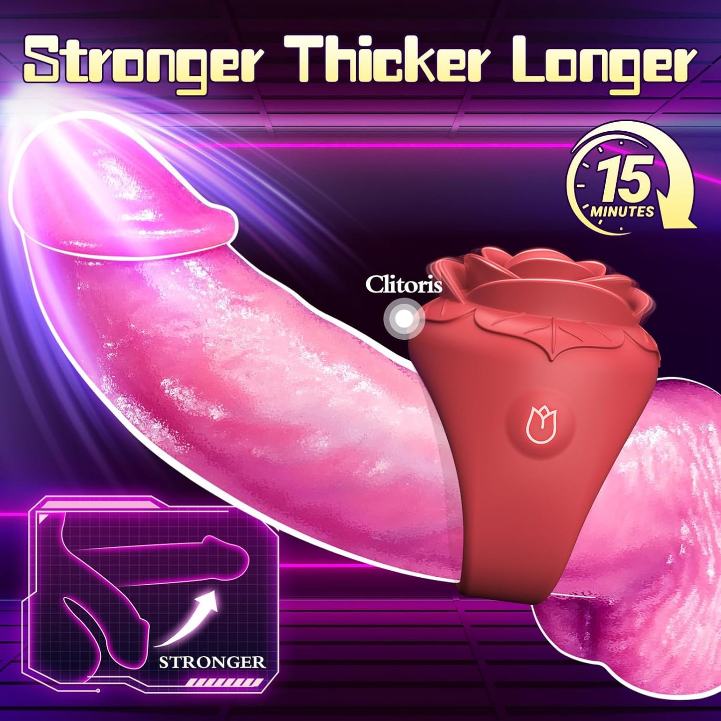 Rose Mini Vibrator Clitoral Nipple Stimulator for Couple flirting