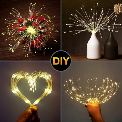 🎆 4-Pack Solar Fireworks Lights