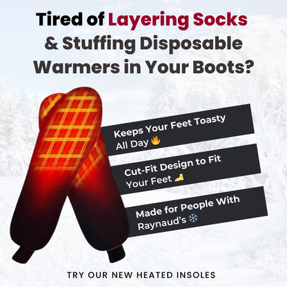 🔥FootEase Wireless Heated Insoles – Rechargeable Pain Soothing Heat for Plantar Fasciitis & Cold Feet