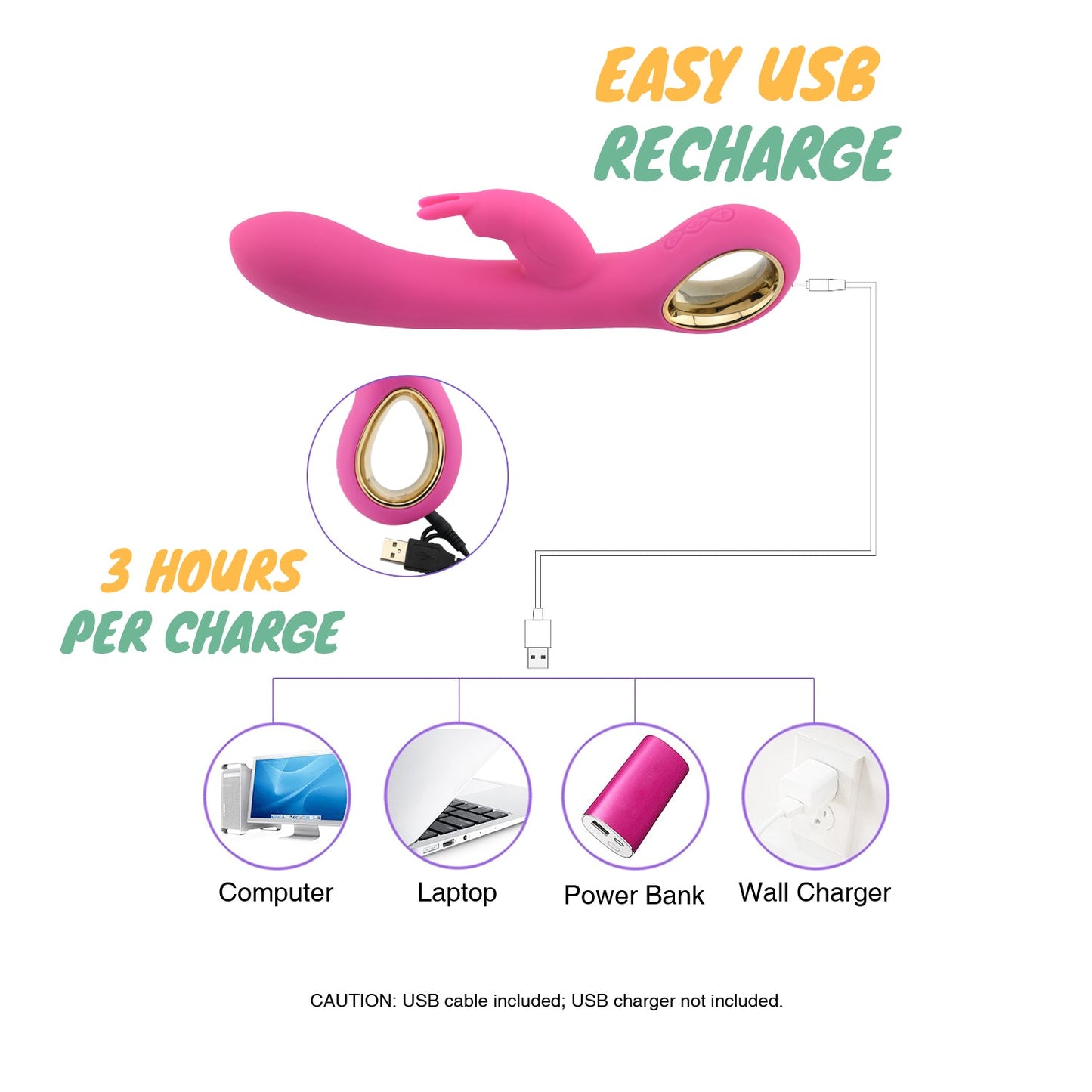 Lurevibe - Rabbit Vibrator 42 ℃ Heating Stick Masturbation Waterproof Multi-frequency Vibration