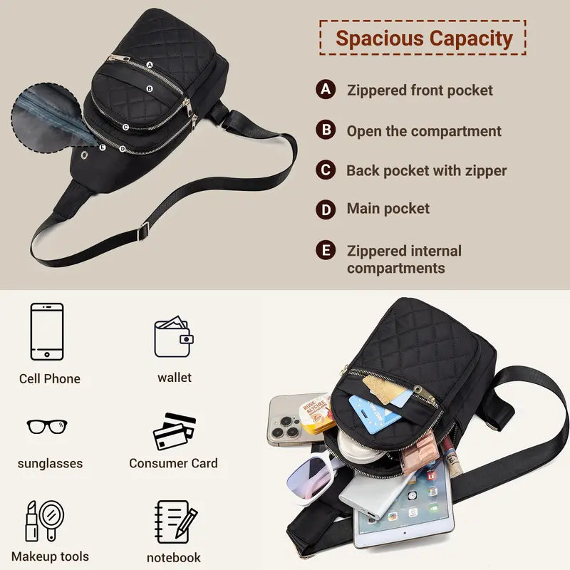 Small Crossbody Sling Bag – Lightweight Travel Daypack