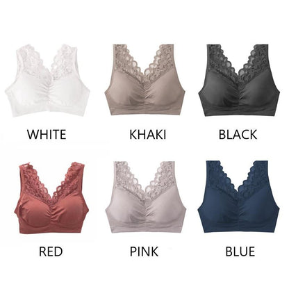 Libiyi-Breathable Sports Push Up Lace Bra