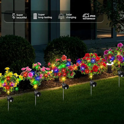 4-Pack Outdoor waterproof azalea solar lights