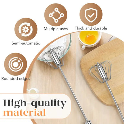 🥄Hand-Push Rotary Whisk