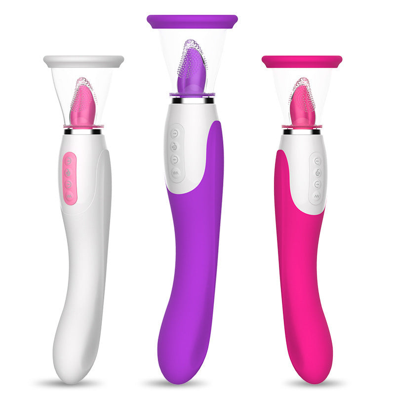 Lurevibe - Hard Rock Vibrating Rod Female Masturbator Vibrating Av Bead Rotating Rod Automatic Heating Sucking Tongue Licker Pluggable Device