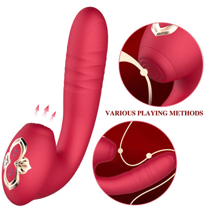 Lurevibe - Sucking Vibration Telescopic Vibrator Female Erotic Masturbation Device Adult Products