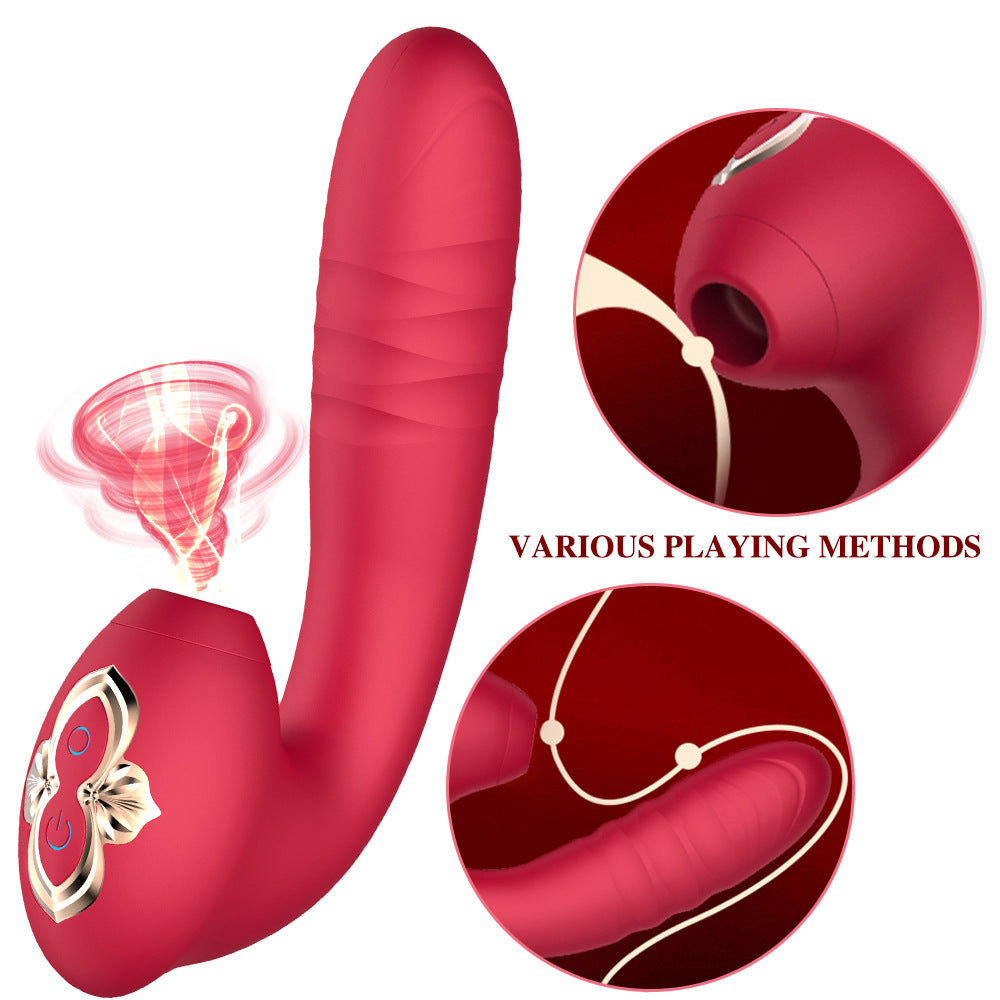 Lurevibe - Sucking Vibration Telescopic Vibrator Female Erotic Masturbation Device Adult Products